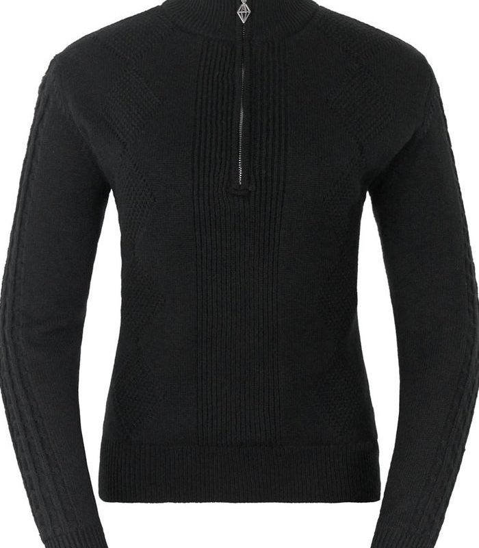Pure Golf Sorrell Cable Knit Lined Quarter Zip Ladies Golf Jumper