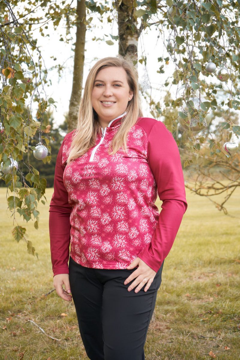 Pure Golf Sienna Long Sleeve Zip Neck Top - Image 3