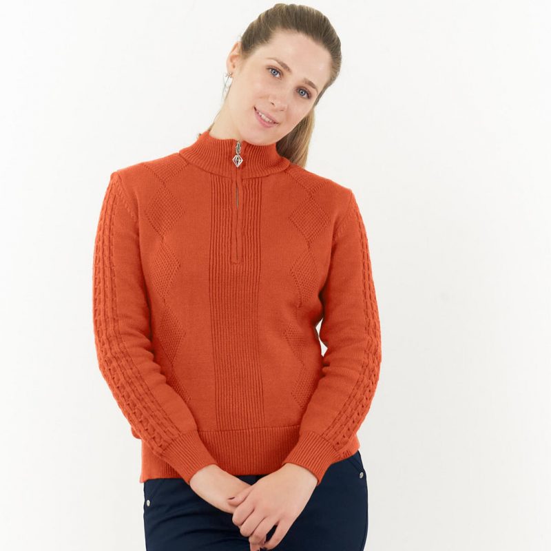 Pure Golf Sorrell Cable Knit Lined Ladies Golf Jumper - Image 2