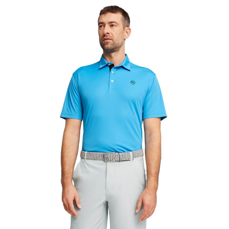 Puma Golf Mens Pure Solid 4 Way Stretch Moisture Wicking Polo Shirt - Image 2