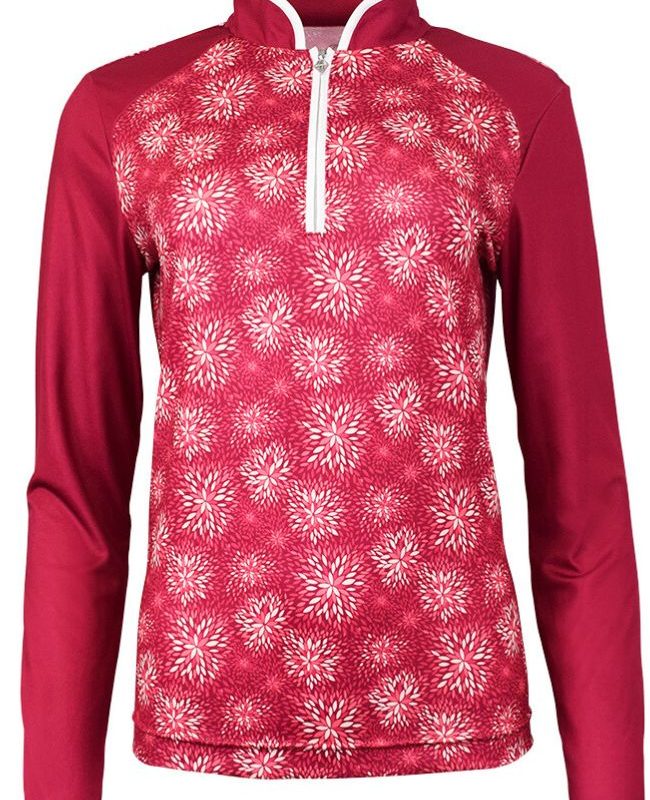 Pure Golf Sienna Long Sleeve Zip Neck Top