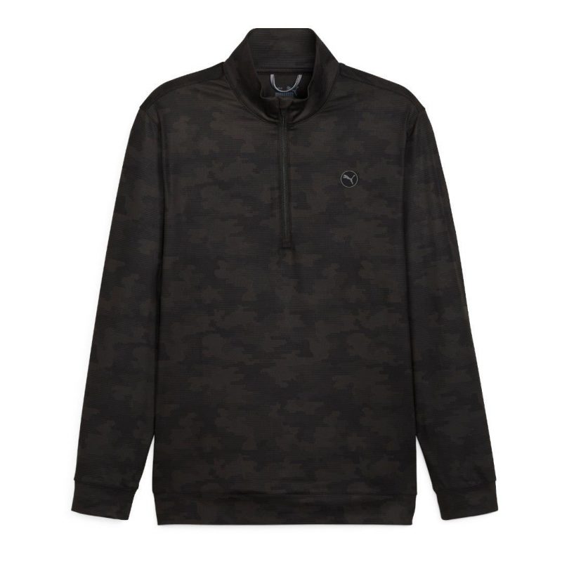 Puma Cloudspun Camo 1/4 Zip Pullover - Black