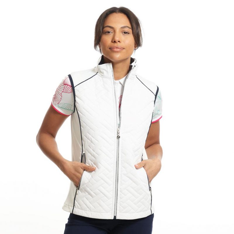 Island Green Golf IGLVST2305 Ladies Padded Gilet with Piping - Image 2
