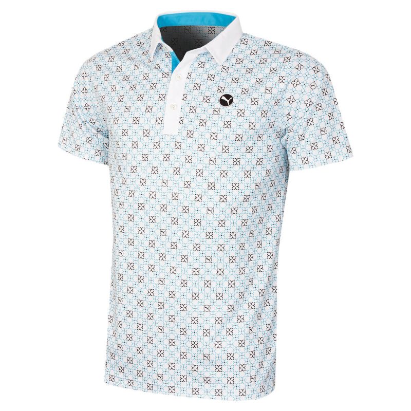 Puma Golf Mens Pure Monogram Comfortable 4-way Stretch Polo Shir