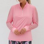 Famara Golf Lightweight Sheer Long Sleeve Shirt - Grapefruit
