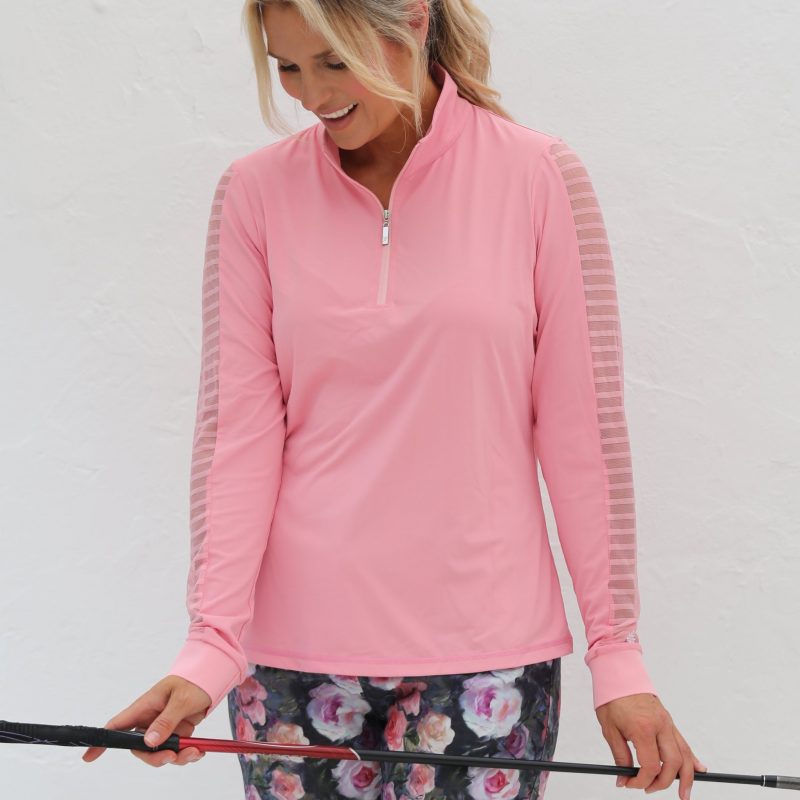Famara Golf Lightweight Sheer Long Sleeve Shirt - Grapefruit