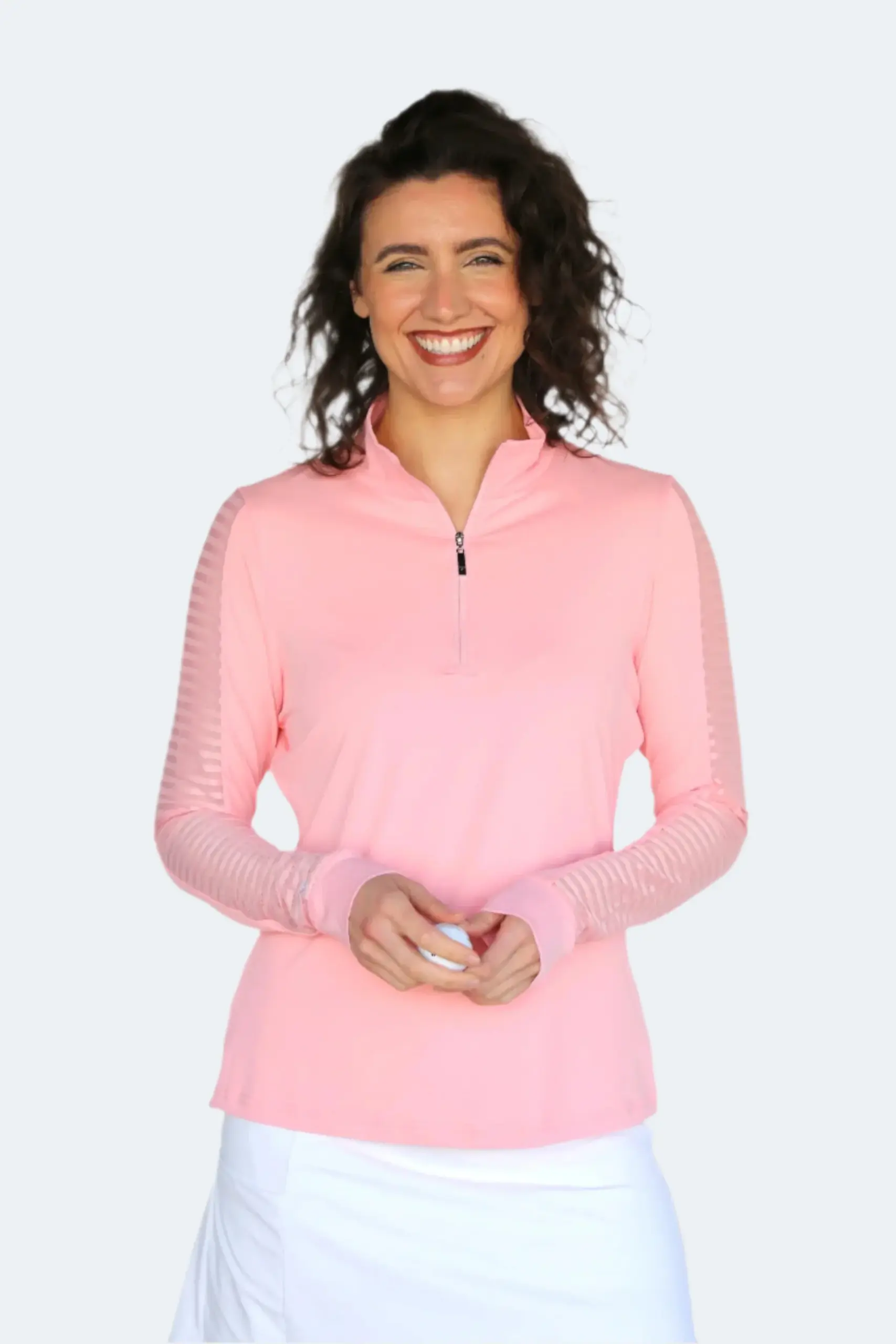 Sheer Long Sleve Golf Shirt