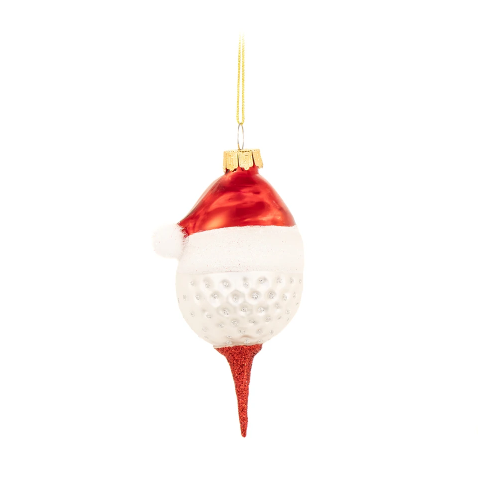 Sass & Belle Christmas Bauble - Santa Hat Golf Ball