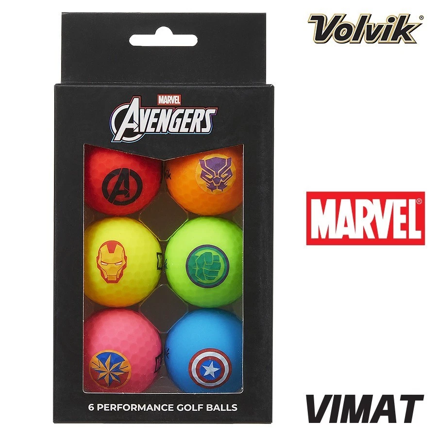 Volvik | Vimat |  6 Pack of Avengers Golf Balls